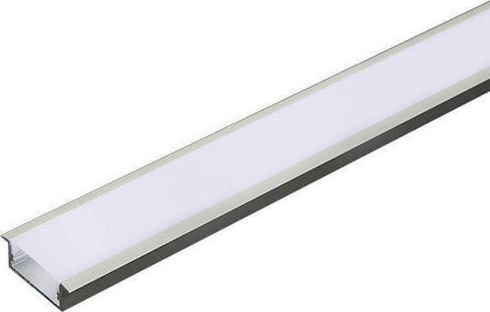 Aca Norm Walled Aluminum Profile for LED Strip with Opal Cover 200x3x0.9cm