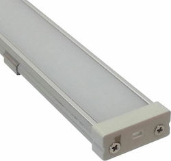 V-TAC External LED Strip Aluminum Profile with Opal Cover 100x2.6x0.9cm 9986