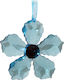 Hängendes Weihnachtsbaumschmuck Blume Kunststoff Blau 8x8cm