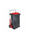 Benman Metal Waste Bin with Wheels 100lt Red