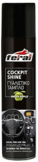 Feral Cockpit Shine Σπρέι Γυαλίσματος για Ταμπλό Αυτοκινήτου με Άρωμα Πράσινο Μήλο 400ml