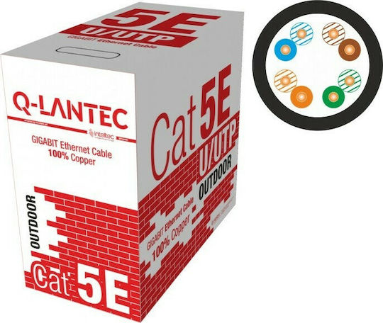 A-LAN U/UTP Cat.5e (Gigabit) Καλώδιο Δικτύου Ethernet χωρίς ακροδέκτες 305m Μαύρο
