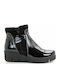 Softies Leather Women's Ankle Boots Platform Black