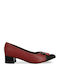 Piccadilly Pumps mit Chunky flachem Absatz Burgundisch