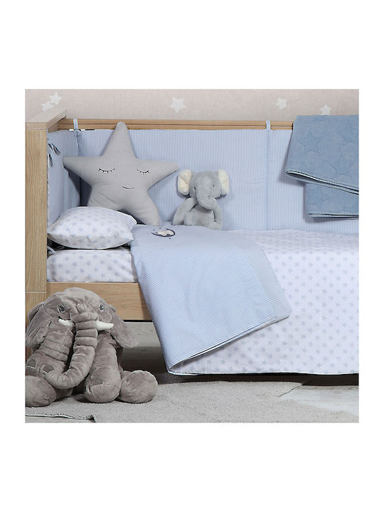 Nef-Nef Homeware Cotton Baby Quilt Above The Stars 110x140cm Gray