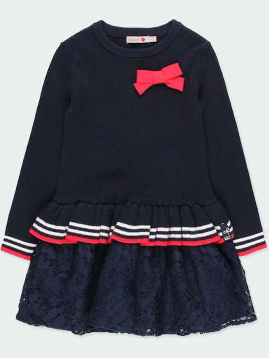 Boboli Kids Dress Long Sleeve Navy Blue