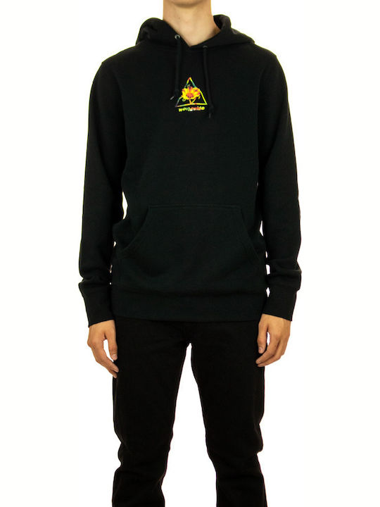 Triple Triangle Sweatshirt with Hood Black