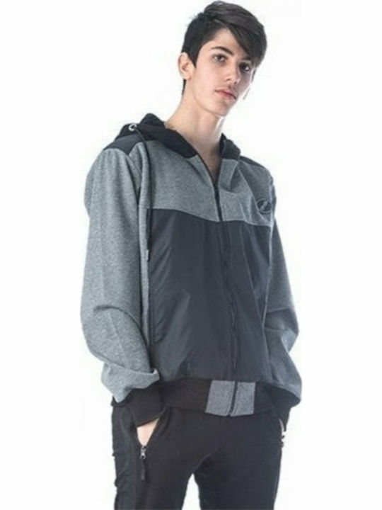 Gray Hooded Cardigan