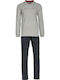 Vamp Men's Winter Cotton Pajamas Set Gray