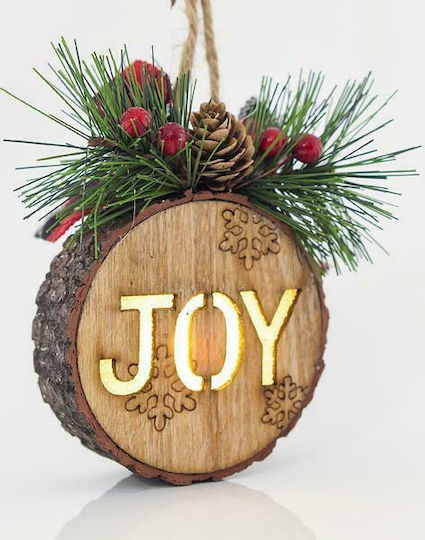 Eurolamp Illuminated Christmas Wooden Figure Sign Brown Length 8.5cm
