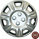 Croatia Cover Car Hubcap Set Fiat Punto/Palio/Albea/Doblo with Fiat Emblem 14" 4pcs Silver