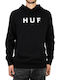 HUF Men's Sweatshirt with Hood and Pockets Black