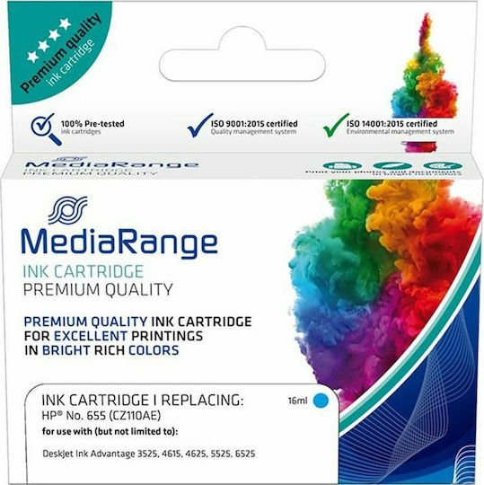 MediaRange Συμβατό Μελάνι Εκτυπωτή InkJet HP 655 CZ110AE 600 Σελίδων 16ml Κυανό