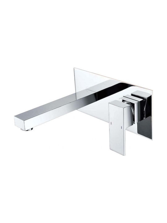 Gloria Ponte Built-In Mixer & Spout Set for Bathroom Sink with 1 Exit Chrome