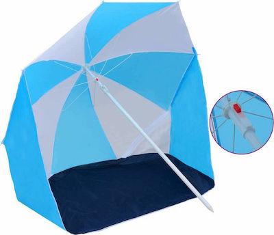 vidaXL Strandsonnenschirm Aluminium Blau/Weiß Durchmesser 1.80m Blau