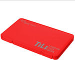 Tili Antibacterial Case for Protection Mask Rectangle Red