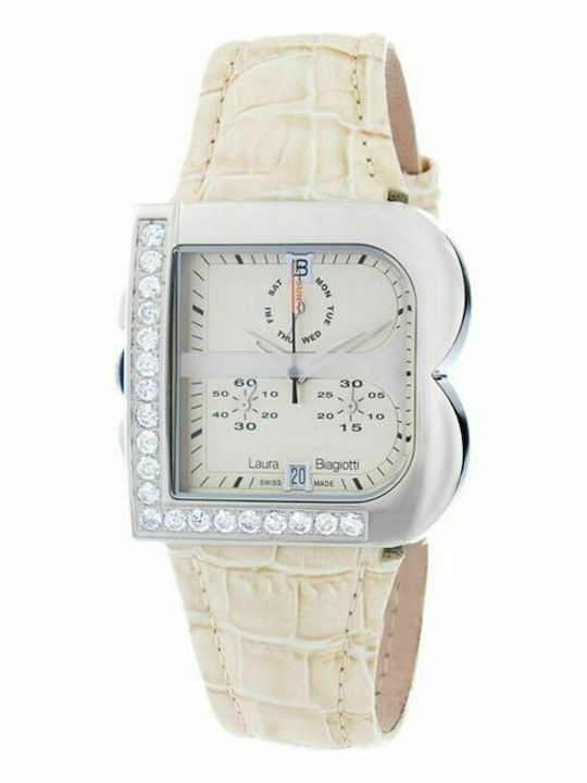 Laura Biagiotti Women's Watch with Beige Leathe...