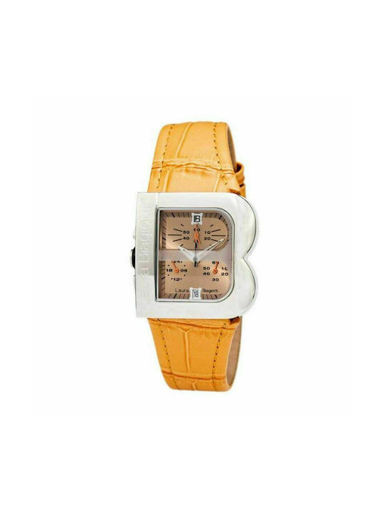 Laura Biagiotti Uhr Chronograph mit Orange Lederarmband LB0002L-06