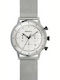 Breil Ανδρικό Ρολόι 44mm Χρονογράφος Μπαταρίας με Ασημί Μεταλλικό Μπρασελέ