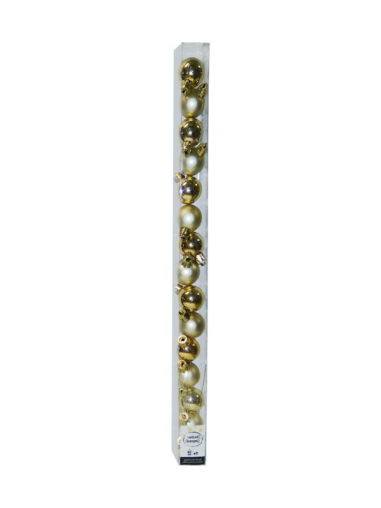 Σετ 15 Μπάλες Πλαστικές Χρυσές 3cm
