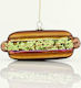 Hanging Ornament Hot Dog Glass Multicolour 6x3.5cm