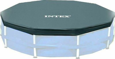Intex Αντηλιακό Στρογγυλό Προστατευτικό Κάλυμμα Πισίνας Prism & Metal Frame με Σκελετό Διαμέτρου 457εκ.