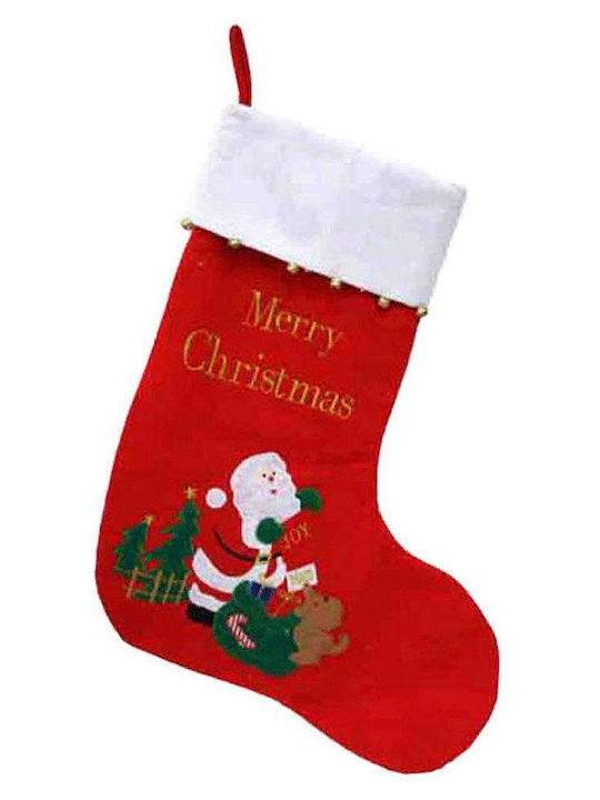 Christmas Decorative Red Socks with Santa Claus L55xH66cm