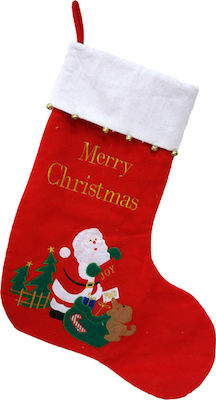 Marhome Christmas Decorative Red Socks with Santa Claus L55xH66cm