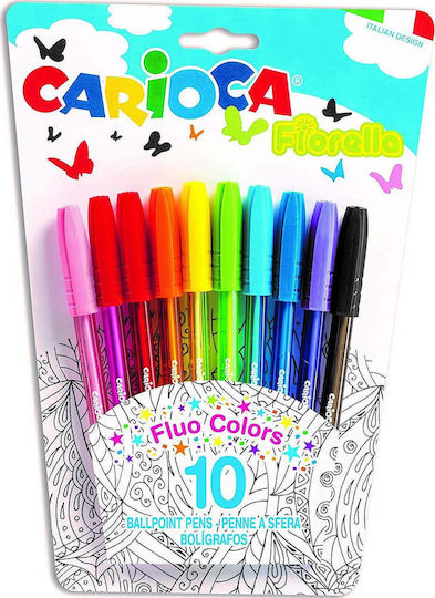 Carioca Fiorella Στυλό Ballpoint Σετ 10τμχ