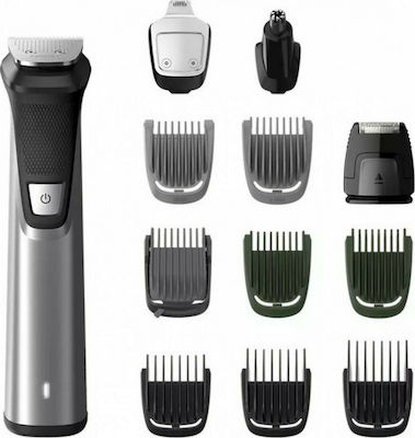 Philips Multigroom Series 7000 Σετ Επαναφορτιζόμενης Κουρευτικής Μηχανής Black/Silver MG7735/15