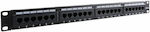 Goobay Patch Panel for Rack 1U 19" with 24 cat6 Ports Black