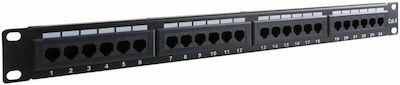 Goobay Patch Panel for Rack 1U 19" with 24 cat6 Ports Black