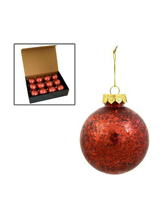 Christmas Ball Ornament Red 8x8cm