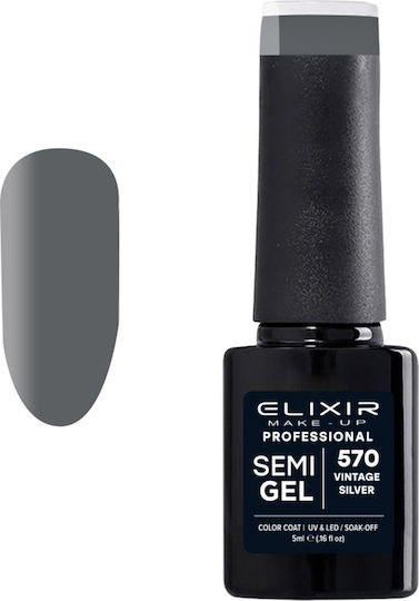 Elixir Semi Gel Ημιμόνιμο Βερνίκι Νυχιών 570 Vintage Silver 5ml