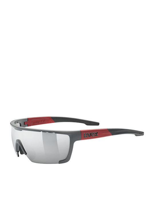 Uvex Sportstyle 707 Men's Sunglasses with Gray Acetate Frame and Silver Mirrored Lenses S5320775316