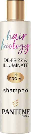 Pantene Pro V Hair Biology De Frizz & Illuminate Σαμπουάν Λείανσης & Διατήρησης Χρώματος για Φριζαρισμένα Μαλλιά 250ml