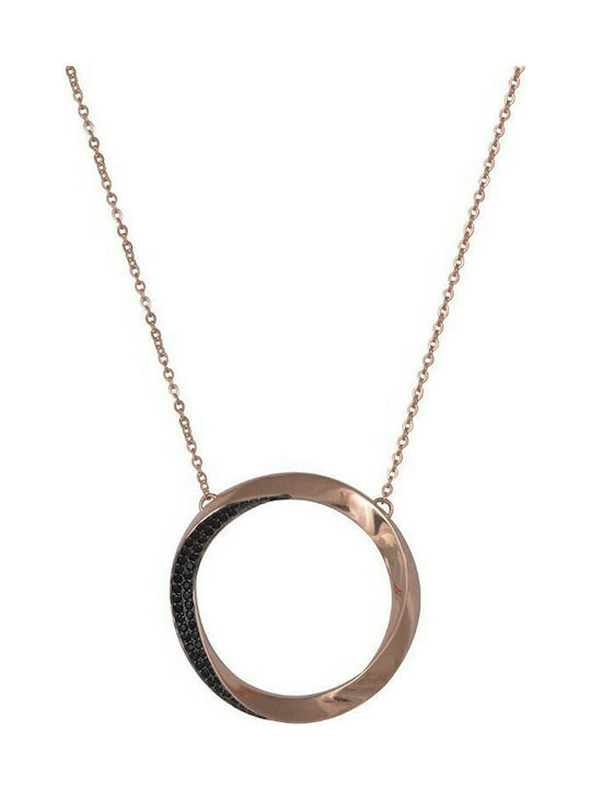 Jools Necklace from Pink Gold Plated Silver with Zircon