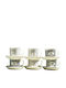 Marva Black Stripes Σετ Φλιτζάνια Cappuccino Κεραμικά Λευκά 190ml 6τμχ