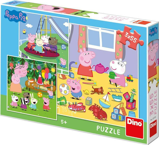 Παιδικό Puzzle Peppa το Γουρουνάκι σε Διακοπές για 5+ Ετών 55pcs Dino