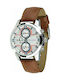 Guardo Watch Chronograph Battery with Brown Leather Strap 12313-2