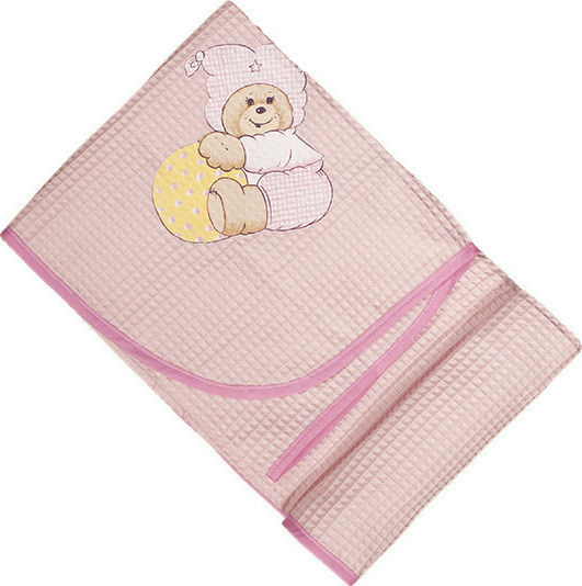 Mother Baby Blanket Cot Harlequin Waffle Pink 80x130cm