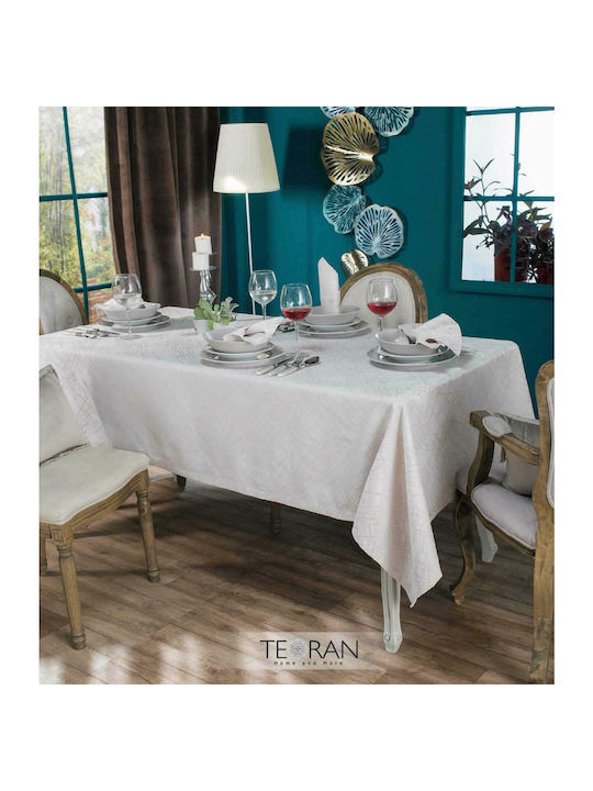 Teoran Dinan Cotton & Polyester Tablecloth Ecru 160x320cm