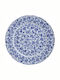 Inart Dekorative Platte Rund Keramik Blue-White 1Stück 29x29x3cm