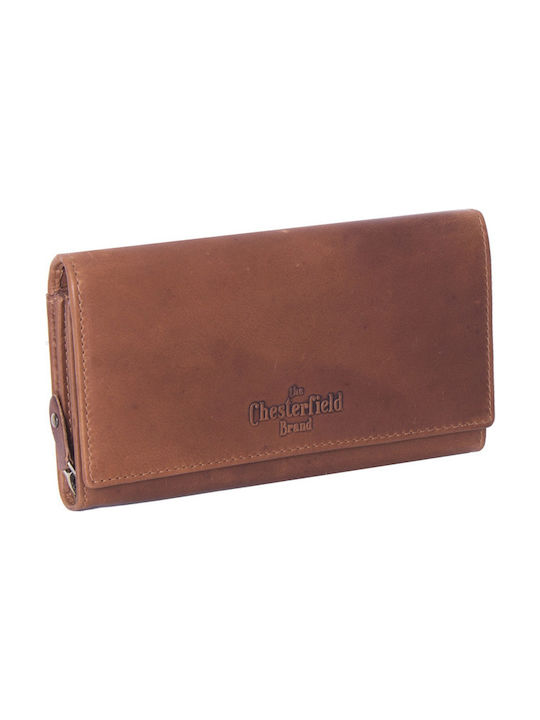 The Chesterfield Brand Large Leather Women's Wallet with RFID Tabac Brown