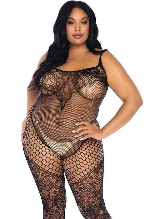 Leg Avenue Bodystocking Plus Size Lace Net Tank Ολόσωμο Καλσόν Black