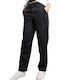 Women's High-waisted Chino Trousers Regular Fit Black