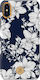 Kingxbar Blossom Swarovski Crystals Back Cover Plastic Navy Blue for iPhone X / Xs