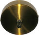 Adeleq Ceiling Rose for Lighting Fixtures made of Aluminum with Grounding & Dimmer Antique Φ10x2.5cm Black 030-16667
