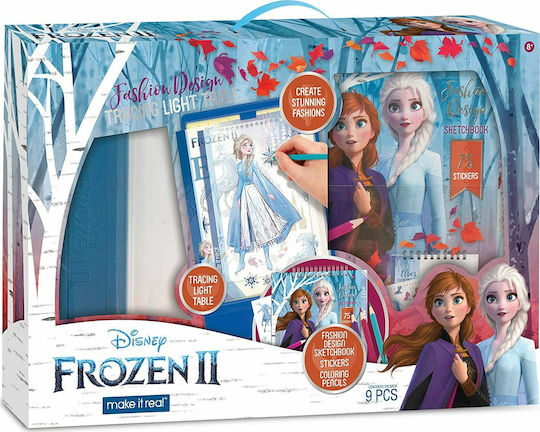 Make It Real Fashion Design Tracing Light Disney Frozen II Malsets 9Stück