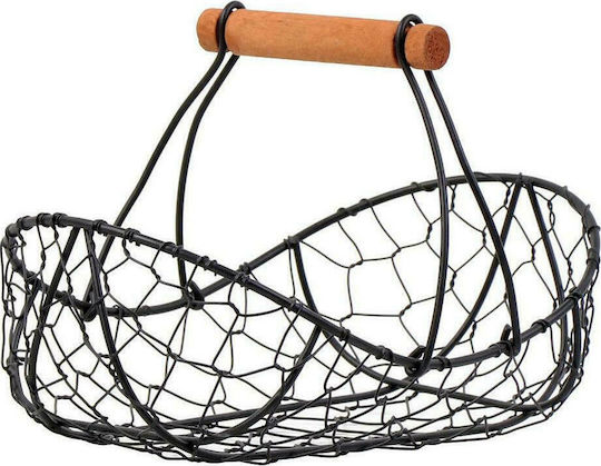 Espiel Obstschale Metallisch Schwarz 23x15x15cm